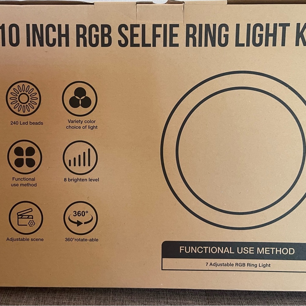 Valusin 10 Inch RGB Selfie Ring Light Kit - Picture 3 of 3